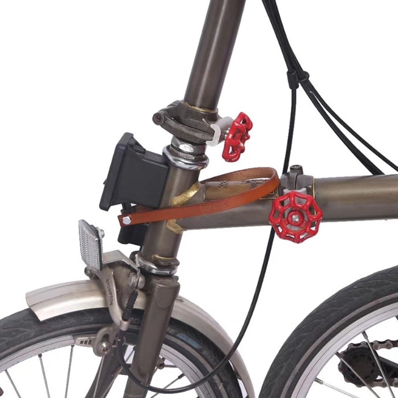 Cowhide leather Pull Strap belt for Brompton folding bike carrier block ...