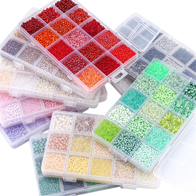 150g/Box Rainbow Crystal Glass Beads Box Set For DIY Bracelet Necklace