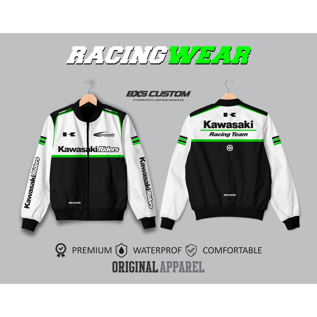 Kawasaki racing team leather on sale jacket