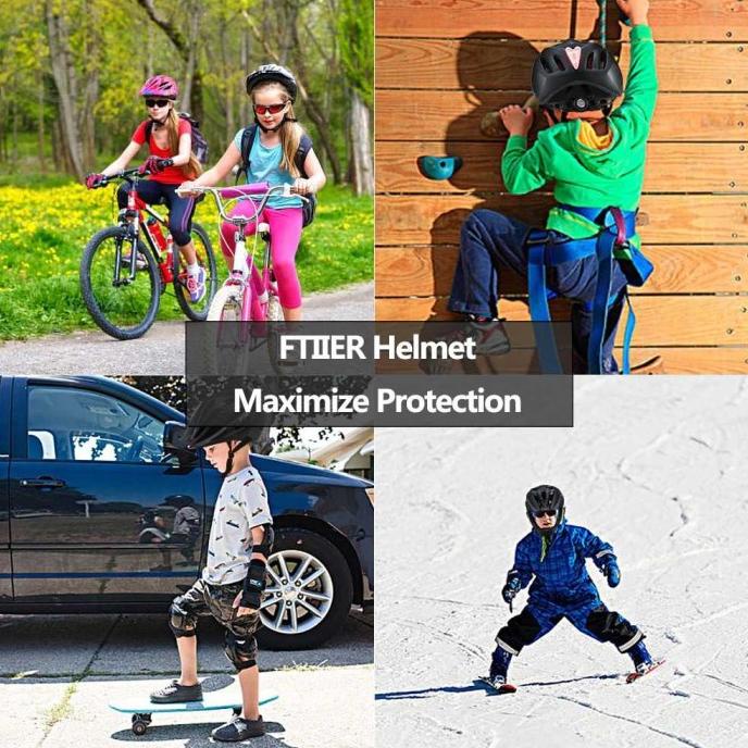 Ftiier Full Face Helmet for Children Without Glass Bike Riding Helmet ...