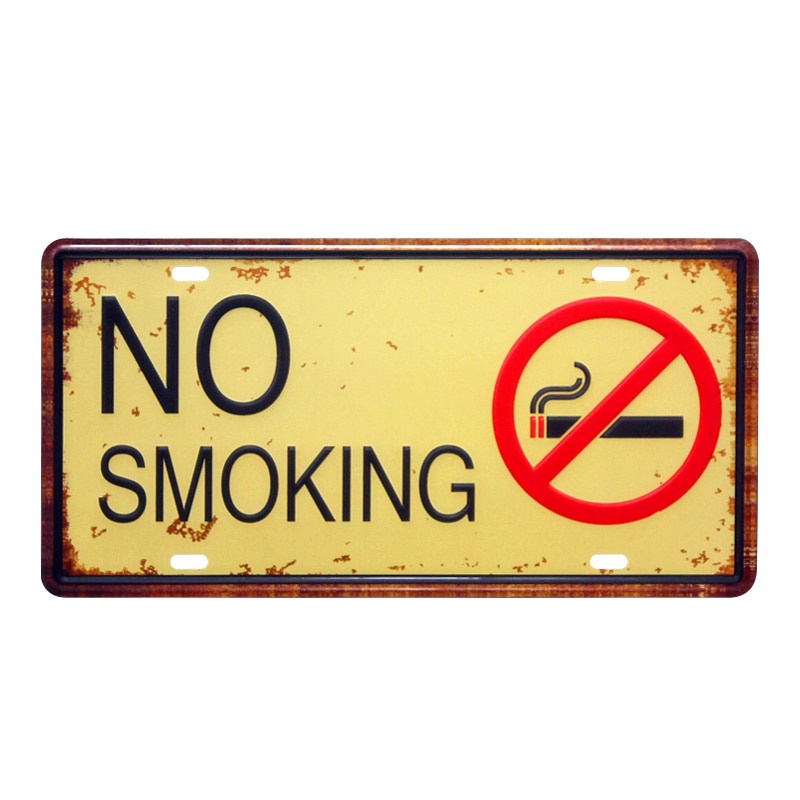 Metal Painting "No Smoking" Wall Art Decor Poster Iron Plate Vintage