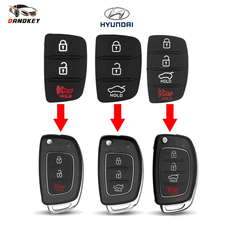 For Hyundai Accent Key Shell Blank Cover Auto Parts Replacement Rubber ...