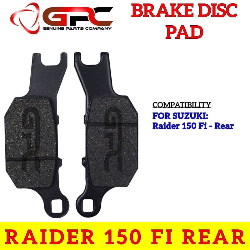 RAIDER 150 Fi REAR BRAKE DISC PAD GPC | Shopee Philippines