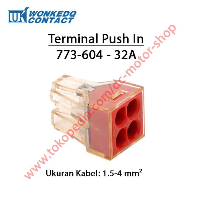Wago Terminal Push Connector 4 Pin Cable Connector Plug Model 773-604 ...