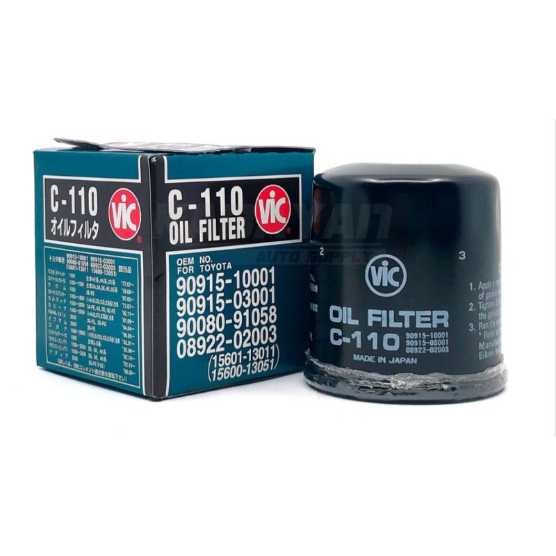 VIC OIL FILTER C110 FOR TOYOTA VIOS,COROLLA ALTIS, ECHO, YARIS, CAMRY