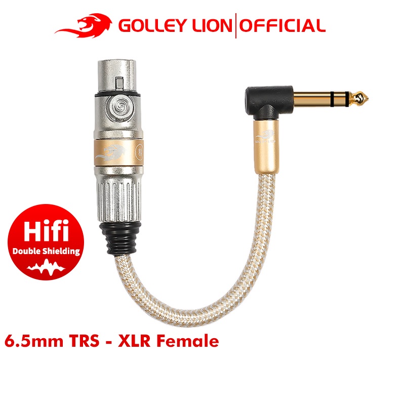 GOLLEY LION Aux Cable Audio Adapter 6.35mm Trs Male To Xlr Female For ...