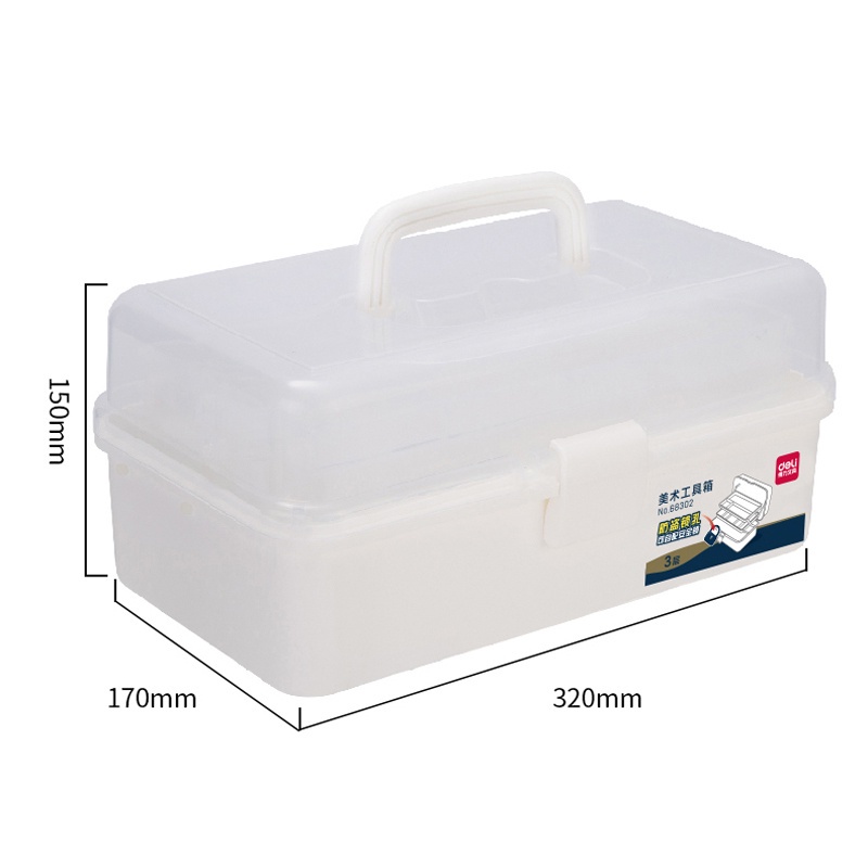 Deli Painting Tool Storage Box 3Layer Drawing Tool Organizer Art Supplies 68302/68303 Shopee