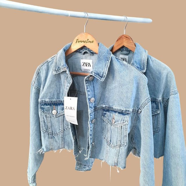 Zara Cropped Denim Jacket