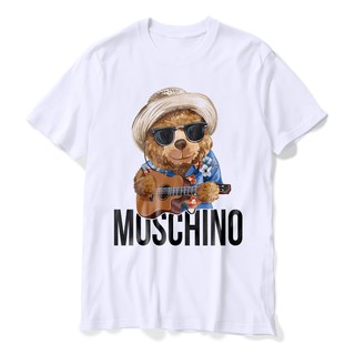 Moschino Printed Unisex White Oversized Fashion T Shirt