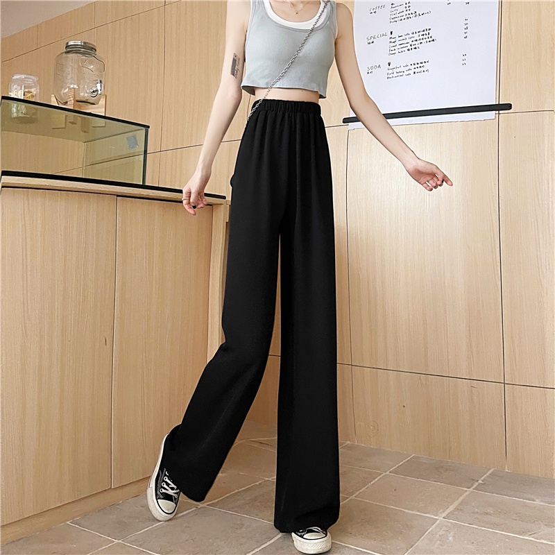 saferido 2024 New Men's Spring Autumn Loose Straight Casual Mopping Sense Wide-leg Sports Pants High Street Style Leather Pants