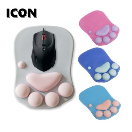 Cat Paw Mouse Pad With Wrist Support Cartoon Cute Cats Paw Soft 