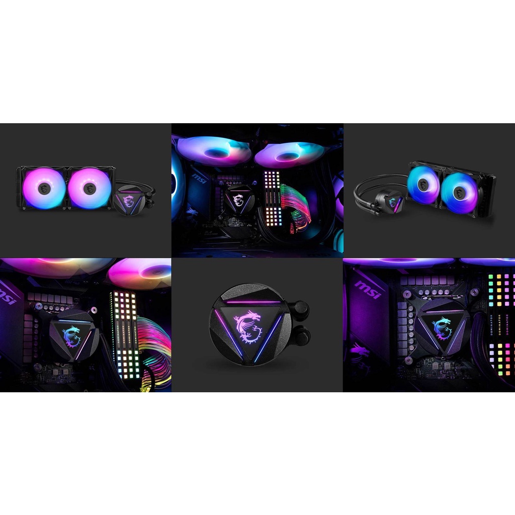 MSI MAG CoreLiquid 240R RGB 240MM Dual 120mm RGB PWM Fans CPU Cooler ...