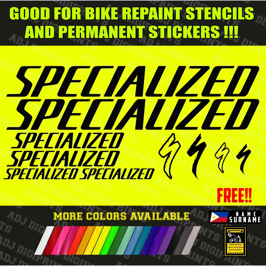 SPECIALIZED Bike Frame Set STENCILS Stickers MORE COLORS VINYL | Shopee ...