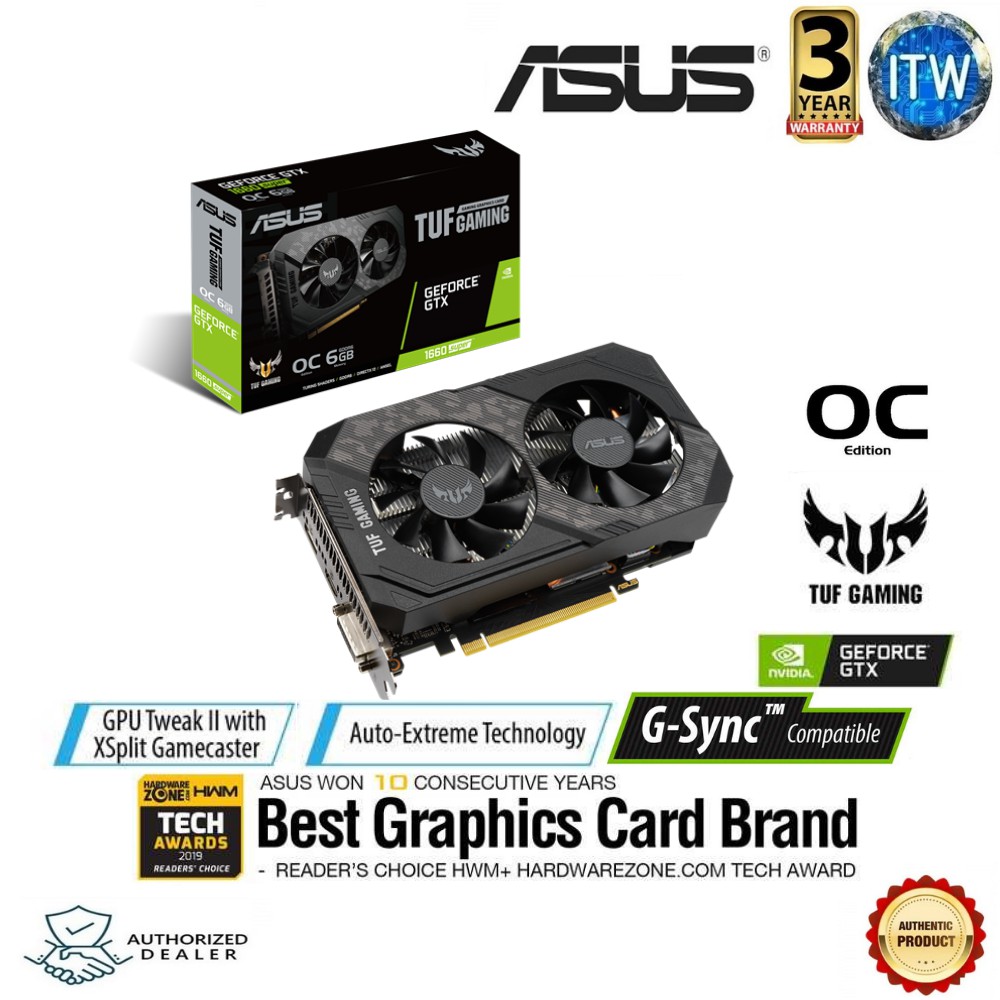 ASUS TUF Gaming GeForce® GTX 1660 SUPER™ OC Edition 6GB GDDR6