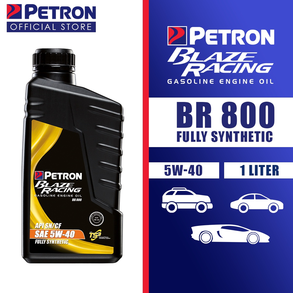 Petron Blaze Racing BR800 Fully Synthetic Gasoline Engine Oil 5W40 (1L ...