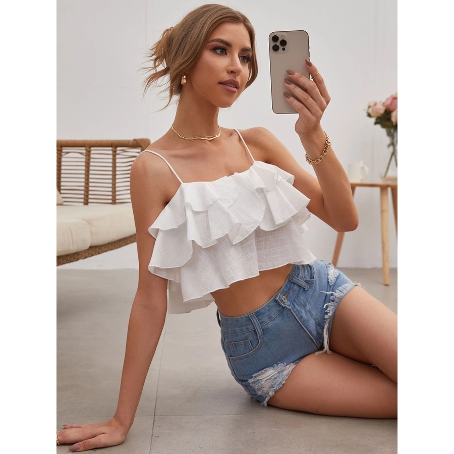 Tiered Layer Ruffle Cami Top