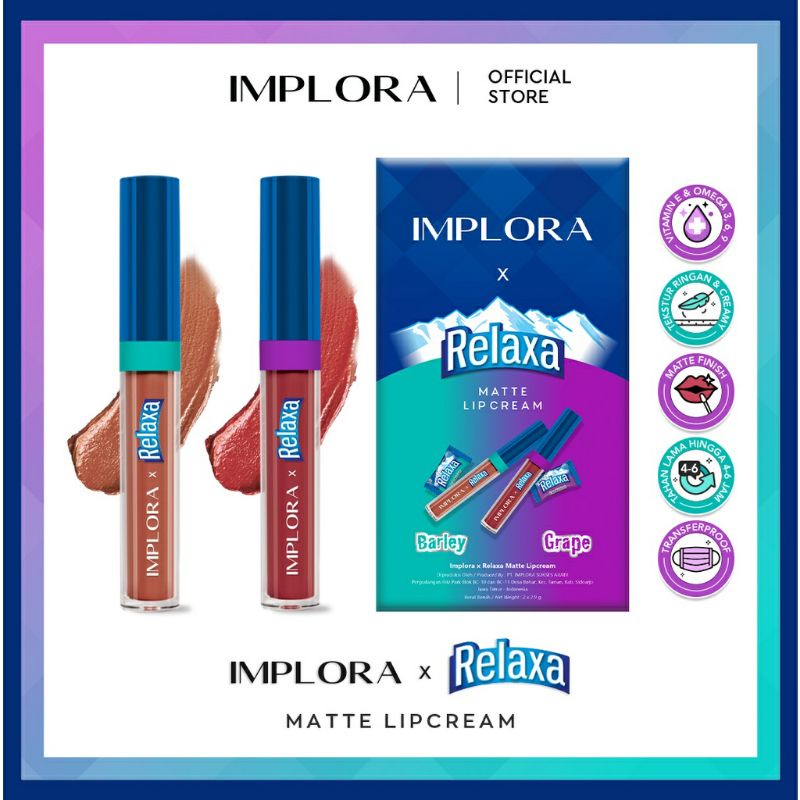 Implora X Relaxa Lipcream Barley Grape 2in1 / implora Relaxa / Lipcream ...