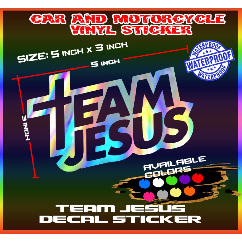 Team Jesus hologram sticker decals for car and motorcycle | Shopee ...
