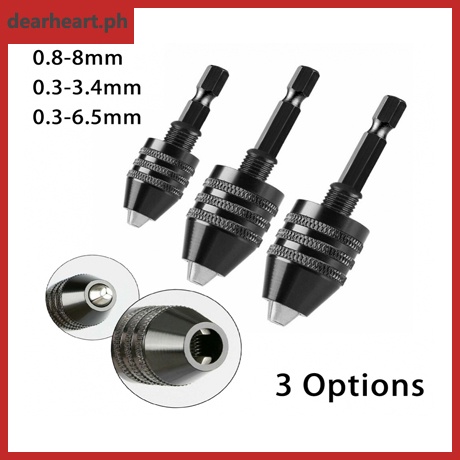 1/4Hex Shank Keyless Drill Chuck Black Tool Conversion Hex Shank ...