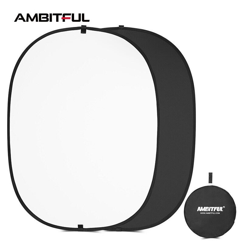Ambitful 2in1 100 x 150cm 150 x 200cm Portable Oval White and Black ...