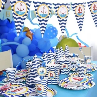 Cheereveal Nautical Navy Theme Birthday Party Decorations Boats