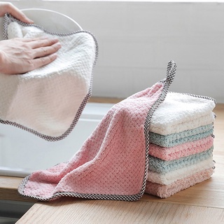 10pcs/set Coral Velvet Dish Cloth, Kitchen Cleaning Towel, Lazy Rag, Water  Absorption, No Hair Removal, Hand Wipe