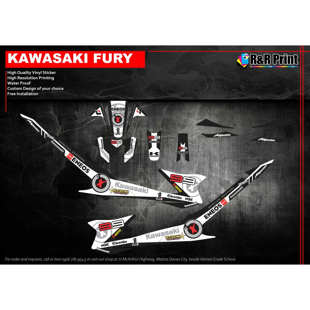 Kawasaki store fury decals