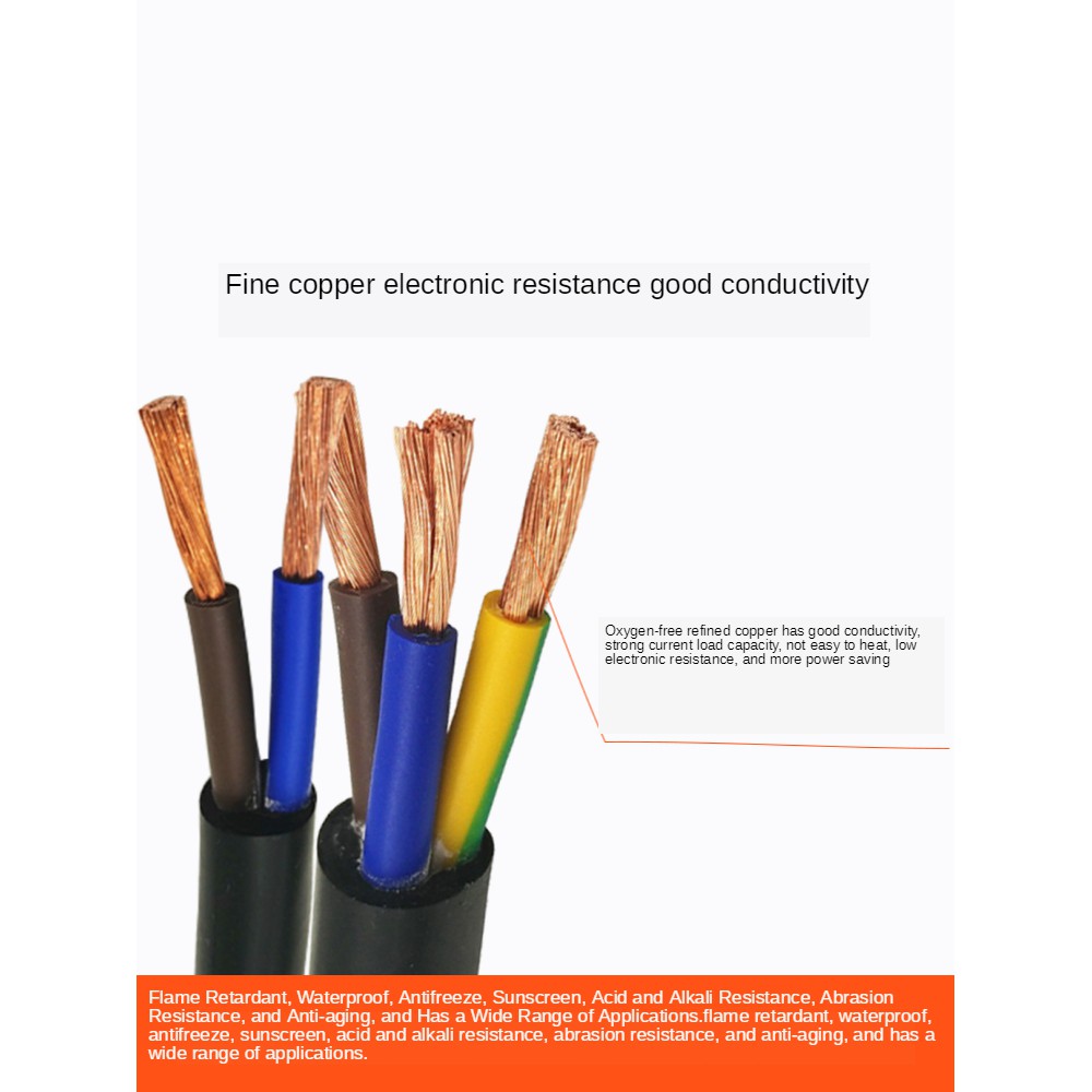 RVV Cable 3 Core Flame Retardant Power Cord Sheath Wire Flexible Cable ...