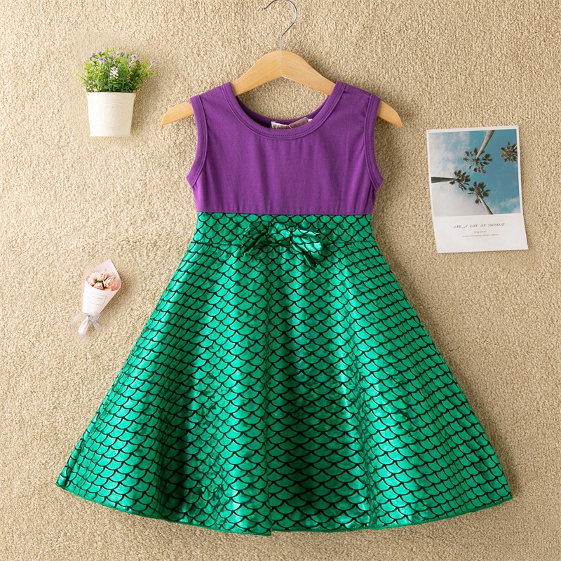 Baby Girl Party Dress Little Mermaid Ariel Sequins Kids Green Cosplay  Costume | Shopee Philippines