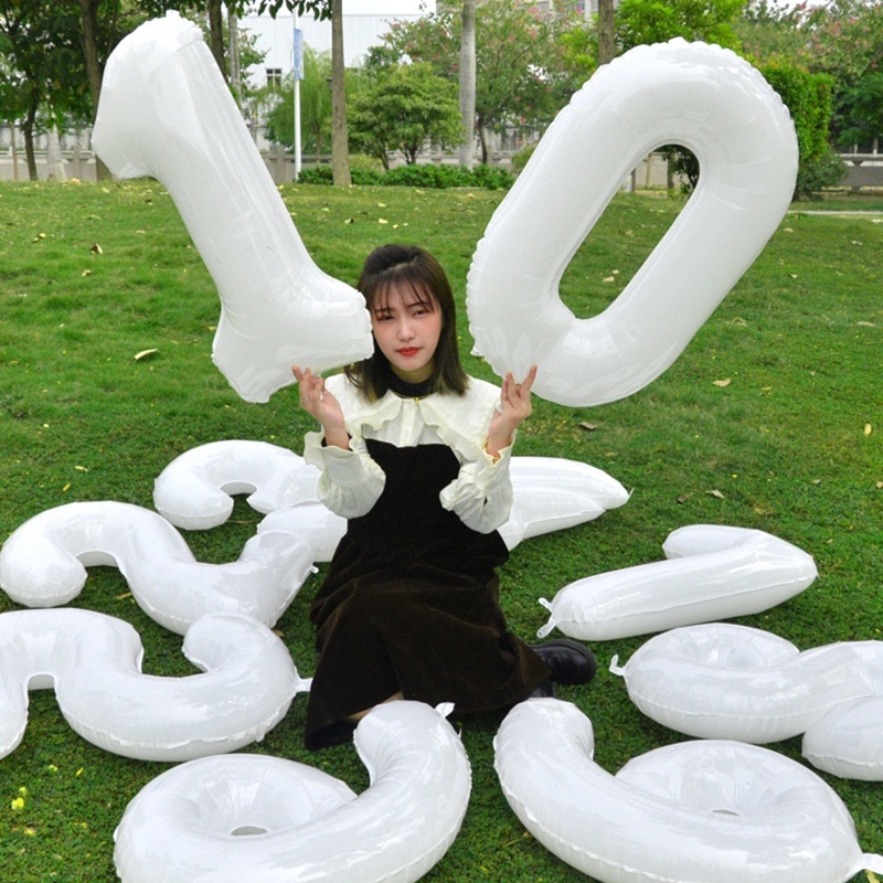 32 Inch Digital Balloons White Foil Balloon Wedding Birthday Decor ...
