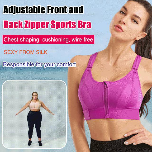 New Arrival Adjustable Front and Back Zipper Sports Bra