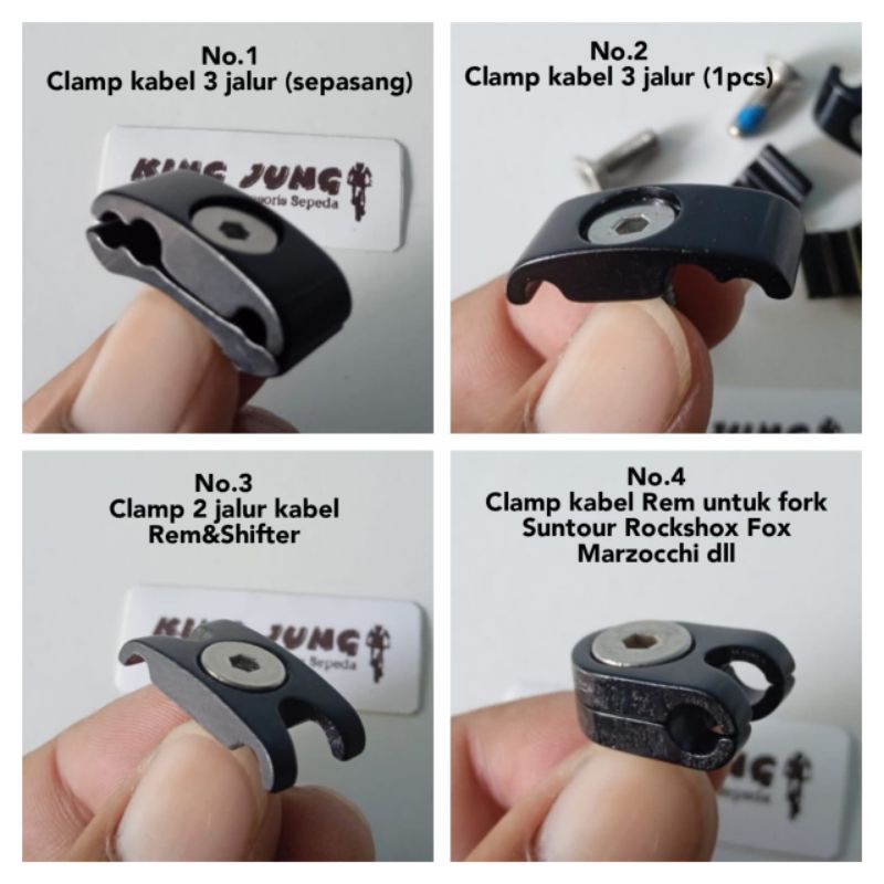 Universal Bike Cable Clamp Set – Silver Brake Cable Clamping Screws For Bicycle, Moped, Motorcycle - View #3