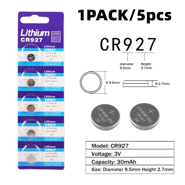 5PCS CR927 3v Lithium Button Cell Battery Batteries For Calculator Toys