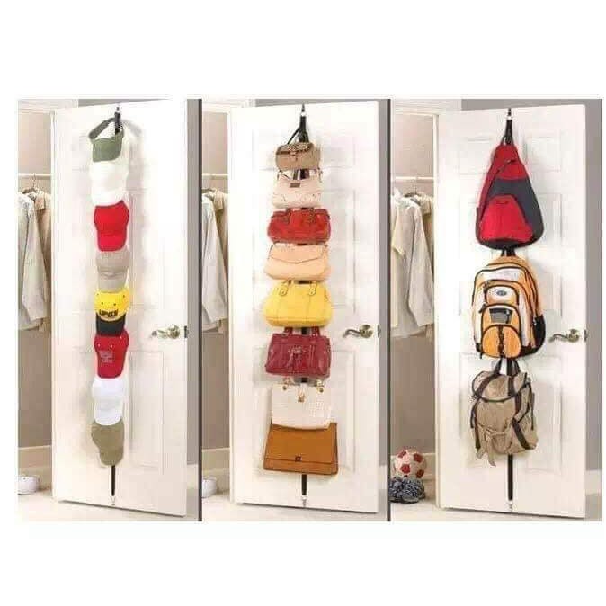 JH Adjustable door straps hanger bag rack organizer 16 hooks