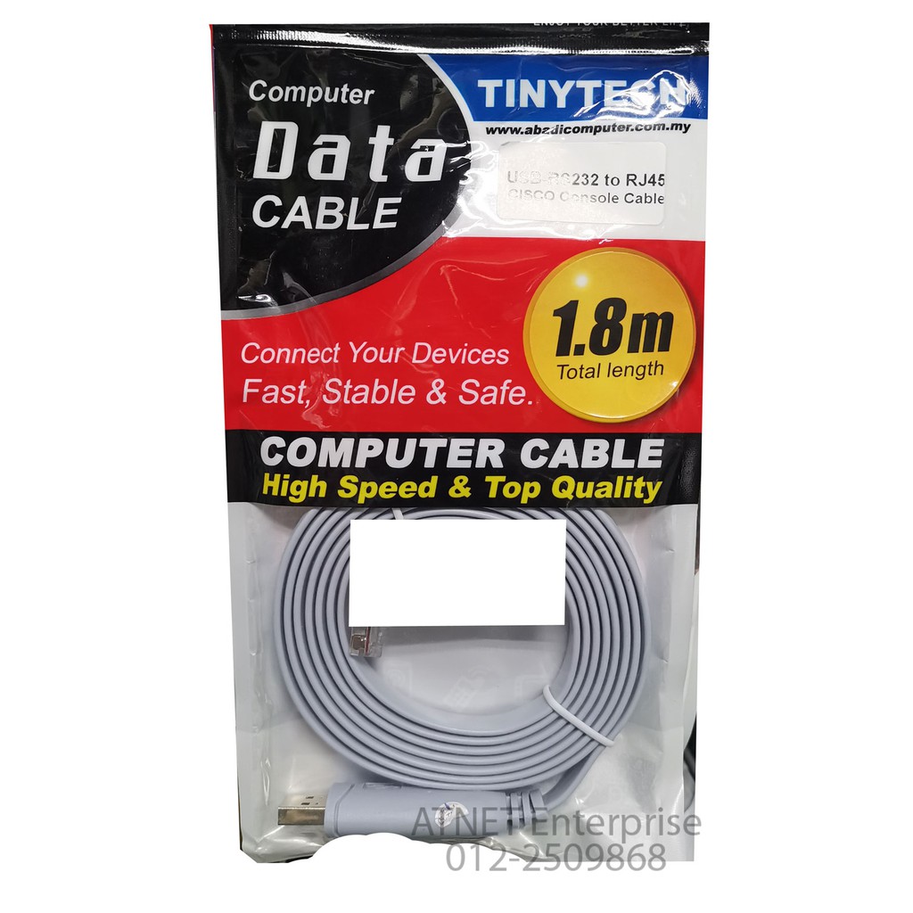 TINYTECH USB RS232 TO RJ45 1.8M DATA CABLE (CB-U232-RJ45) | Shopee ...