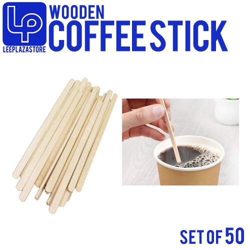 50pcs Wooden Disposable Coffee Stirrer