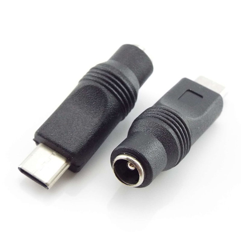 DC 5.5x2.1mm Power Adapter Converter to Type-C USB Male Female Jack ...