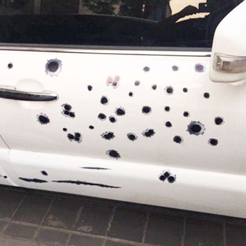 1PCS Creative Car Styling 3D Fake Bullet Hole Gun Shots ...