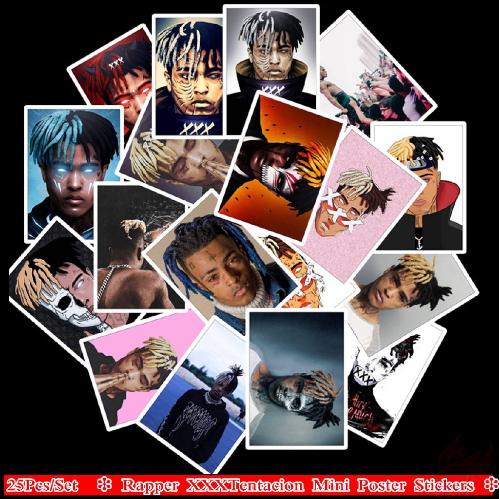 Rapper XXXTentacion Mini Poster Stickers 25Pcs/Set Luggage Laptop ...