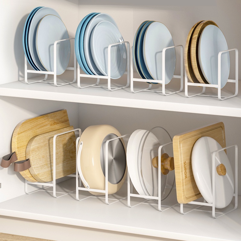 Pot Cover Dish Storage Plate Holder Drying Shelf Cookware Stander ...