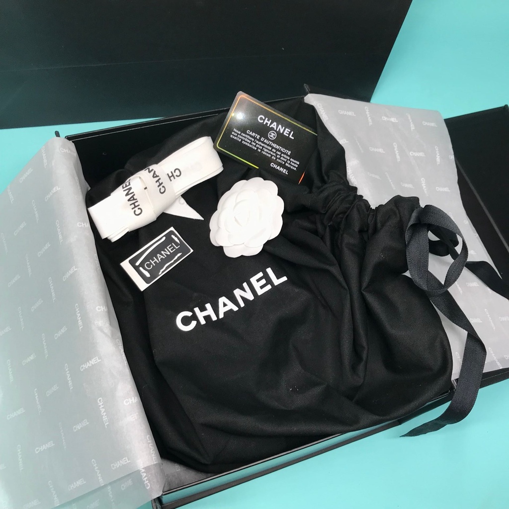 ♟▽▦Chanel CHANEL black paper bag lipstick perfume scarf clothes belt  packaging carton gift bag handb