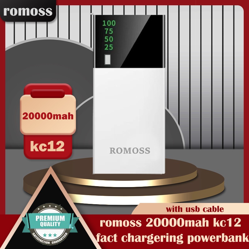Originaln romoss power bank KC12 20000mah LED powerbank Shopee