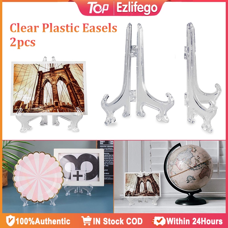 20Pcs Portable Picture Frames Photo Book Pedestal Holder Display Stand Stander Clear Easels