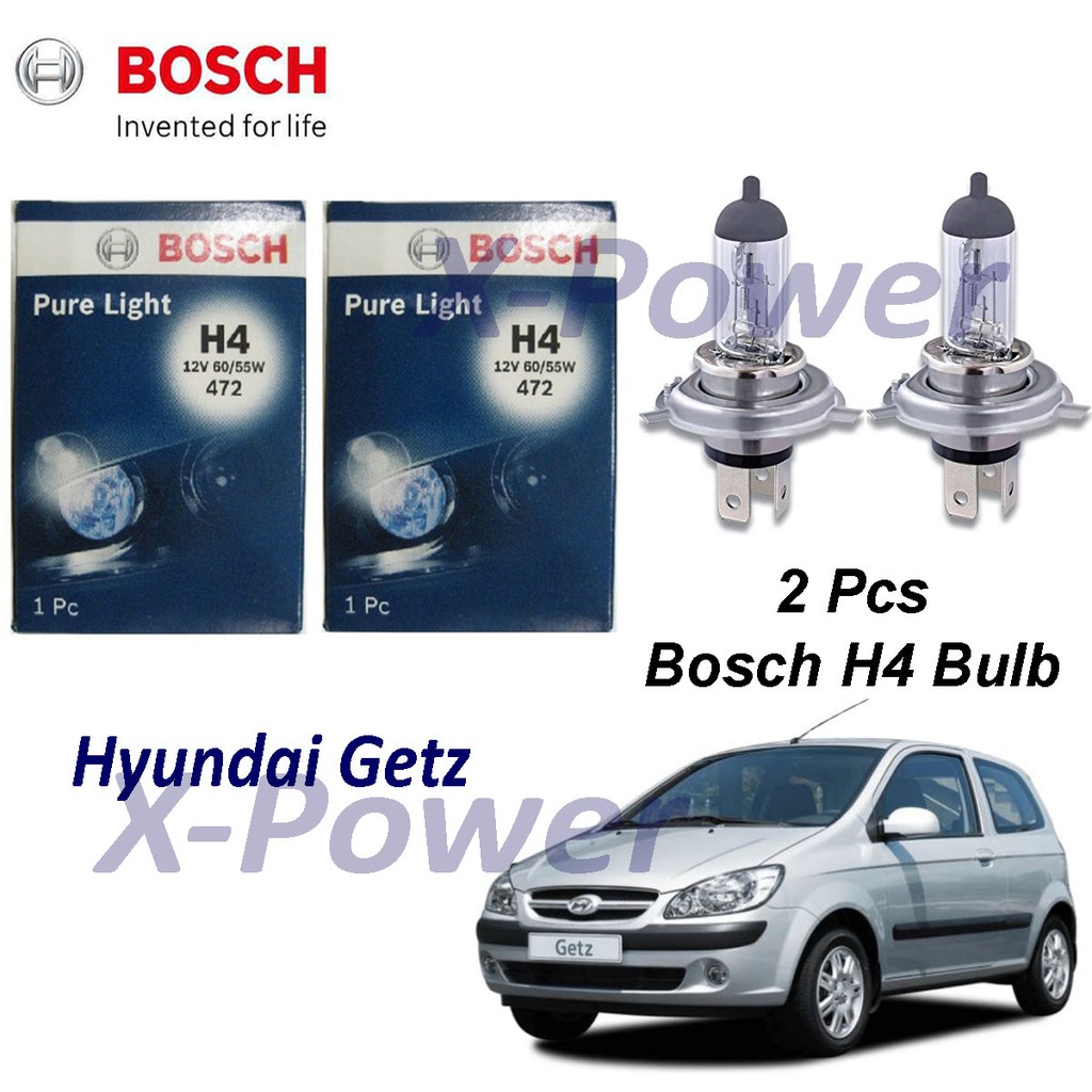 Hyundai Getz Headlamp Light Bulb Bosch H4 12V 55W/100W 2Pcs xpower