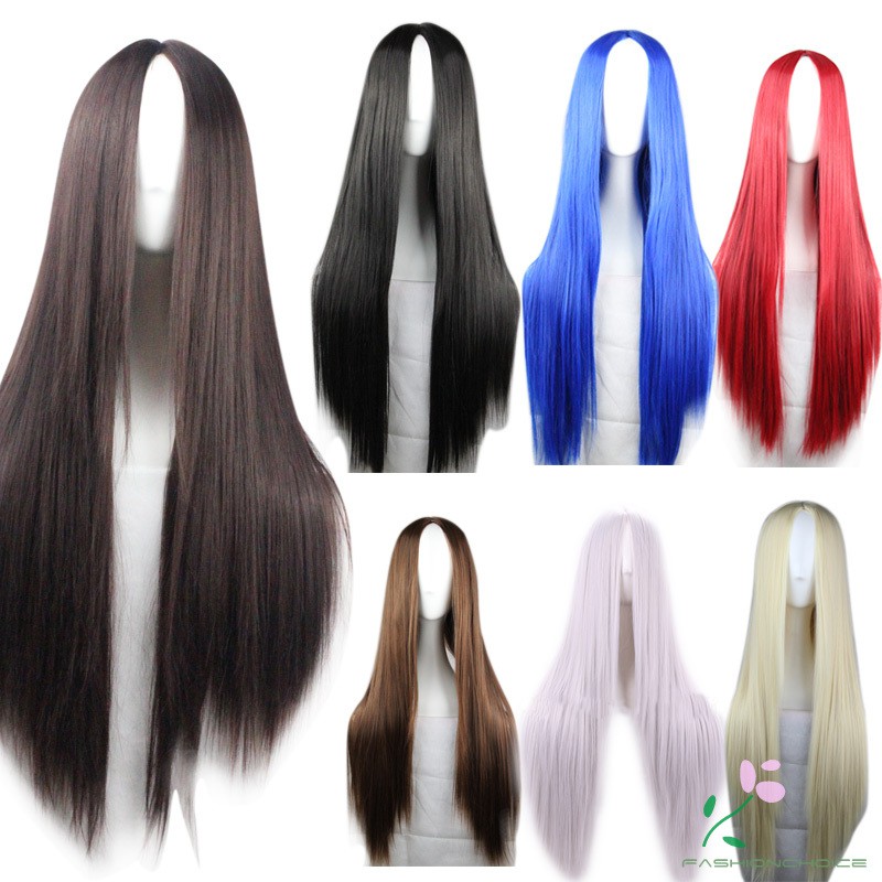 Long Straight Hair Wig Hairstyles Heat Resistant Synthetic | Shopee ...