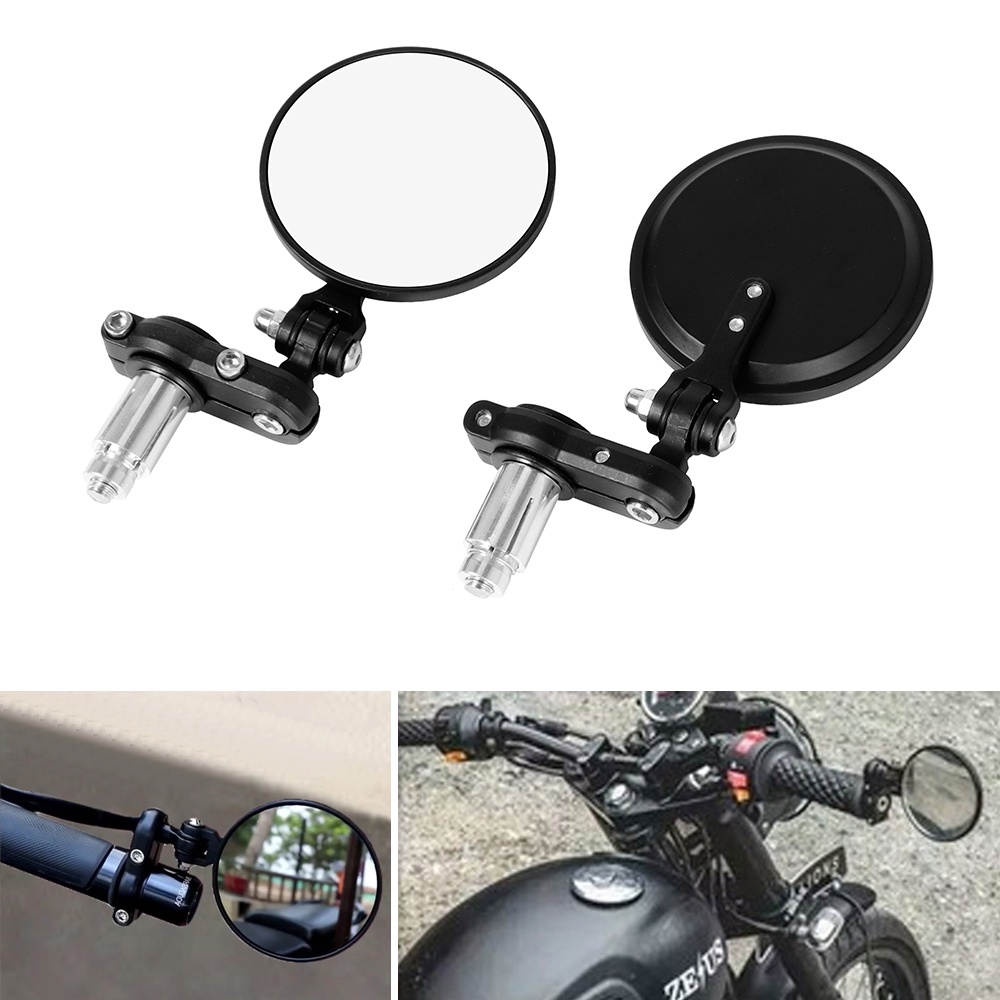Universal Cafe Racer Motorcycle Handle Foldable Bar End Side Mirror ...