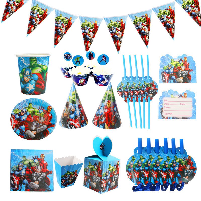 The Avengers Design Boys Birthday Party Decorations Balloon Paper Cups