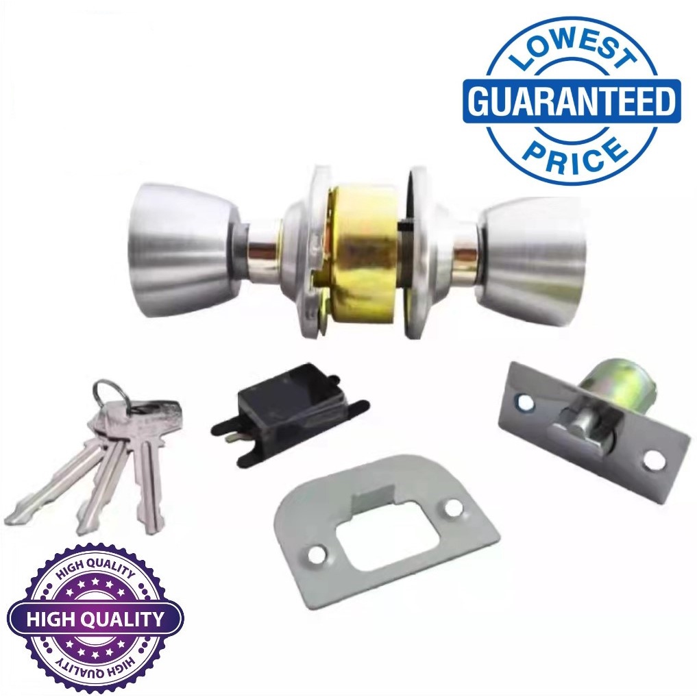 DOORKNOB 588 SS/AB/PB door knob set cone type 3PCS KEYS Shopee