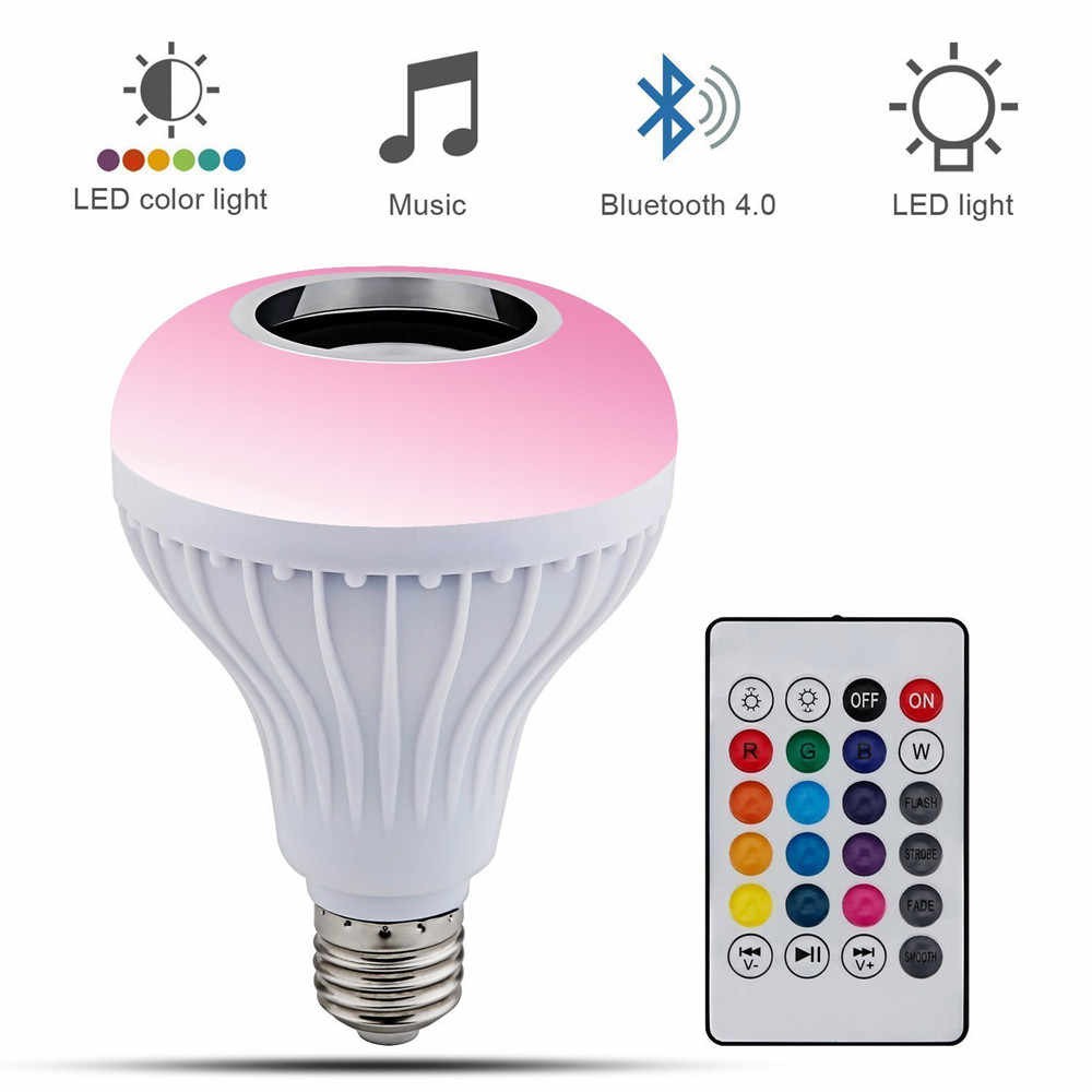 12W LED MUSIC BULB Bluetooth LED light lamp speaker | Shopee Philippines