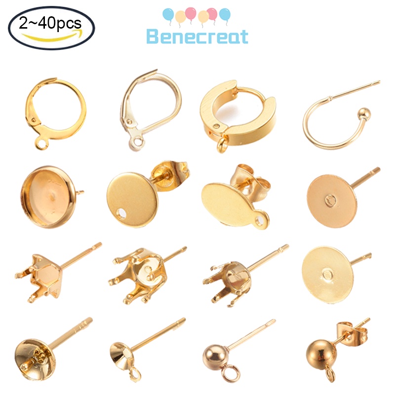 Benecreat 2pc to 10pcs 304 Stainless Steel Leverback Earring Findings